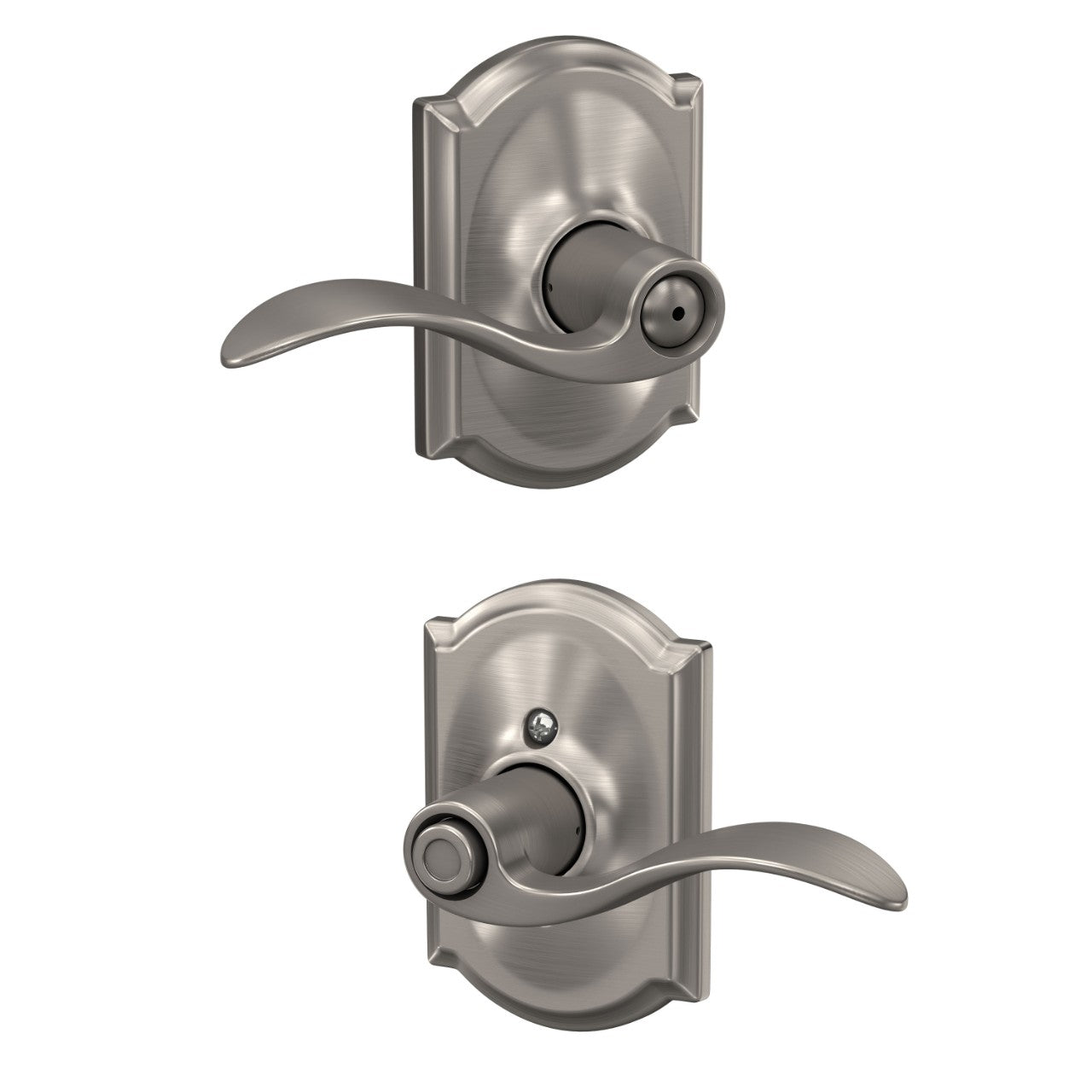 Schlage Accent Lever Bed & Bath Lock Camelot Trim