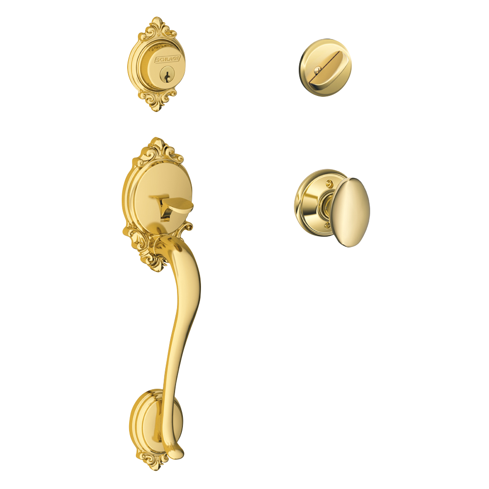 Schlage Brookshire Front Entry Handleset with Siena Knob