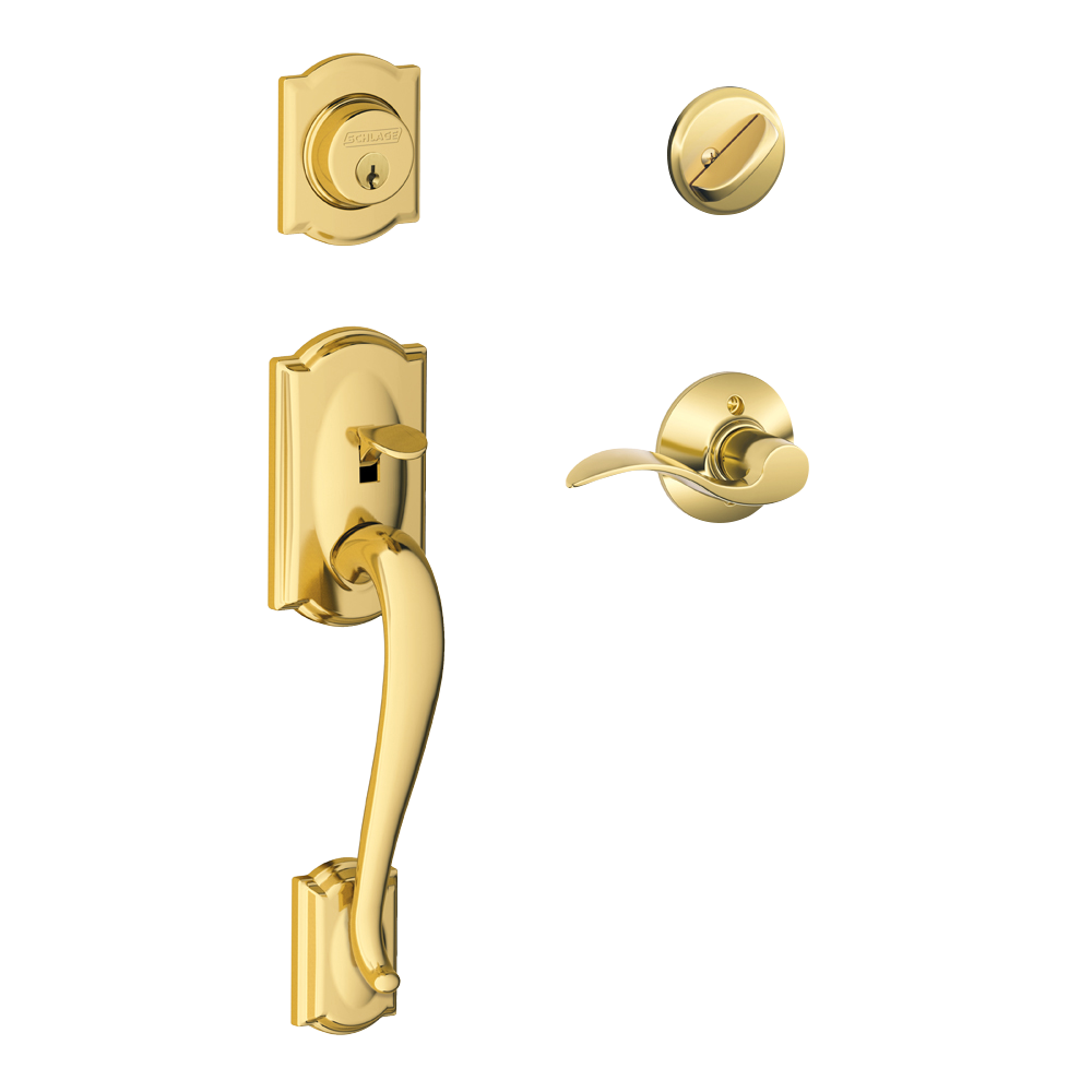 Schlage Camelot Front Entry Handleset with Accent Lever