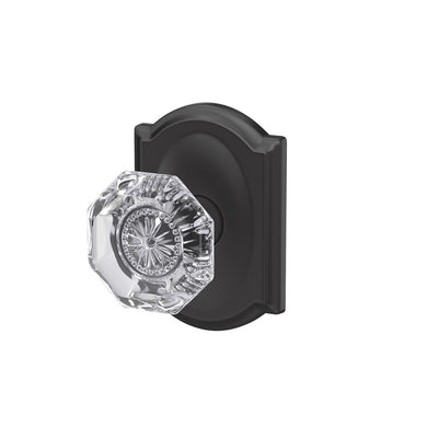 Schlage Custom Alexandria Glass Non-Turning Knob Camelot Trim
