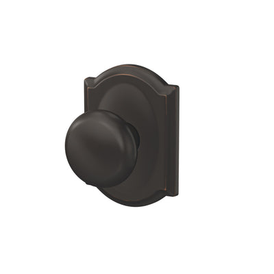 Schlage Custom Plymouth Knob Combined Interior Hall-Closet and Bed-Bath Lock Camelot Trim