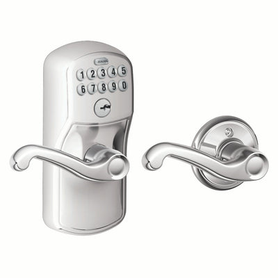 Schlage Keyed Lever and Flair Lever With Auto Lock Plymouth Trim