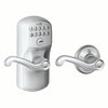Schlage Keyed Lever and Flair Lever With Auto Lock Plymouth Trim