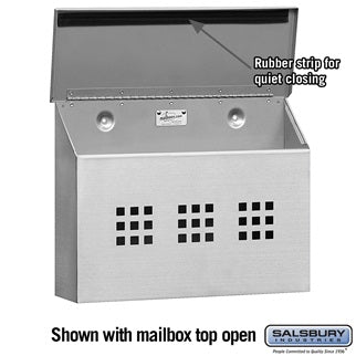 Salsbury 4500 Series Standard Stainless Steel Mailboxes - Decorative Horizontal Style