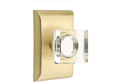 Emtek Modern Square Crystal Knob with Neos Rosette