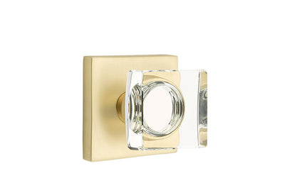 Emtek Modern Square Crystal Knob with Square Rosette