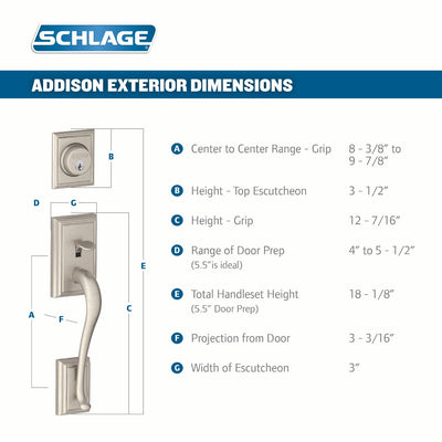 Schlage Addison Front Entry Handleset with Accent Lever
