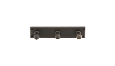 Emtek Sandcast Bronze 3 Hooks with Rectangular Plate