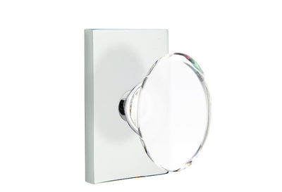 Emtek Hampton Crystal Knob with Modern Rectangular Rosette