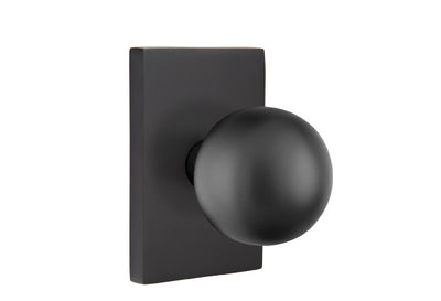 Emtek Orb Knob with Modern Rectangular Rosette