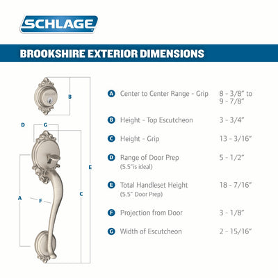 Schlage Brookshire Front Entry Handleset with Georgian Knob