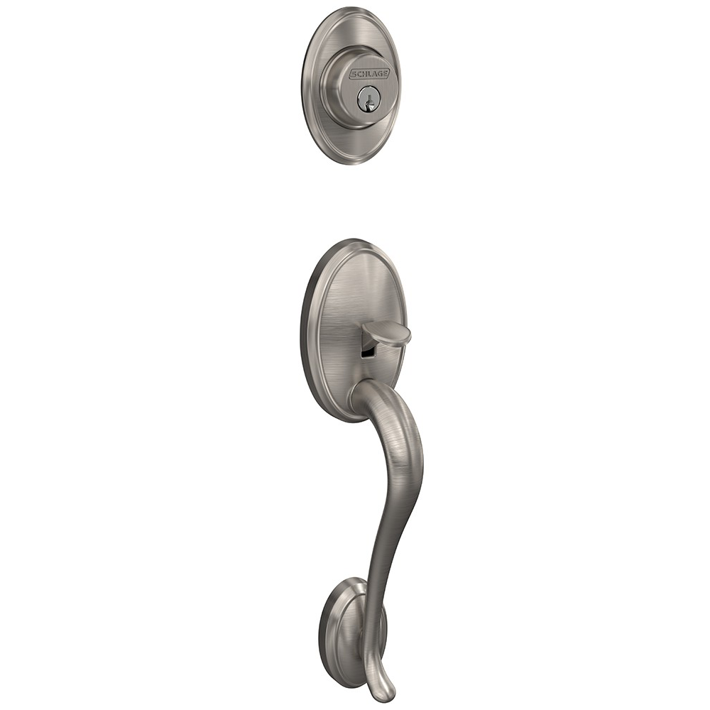Custom Wakefield Aged Bronze Single Cylinder Door Handleset with Whitney Door Lever
