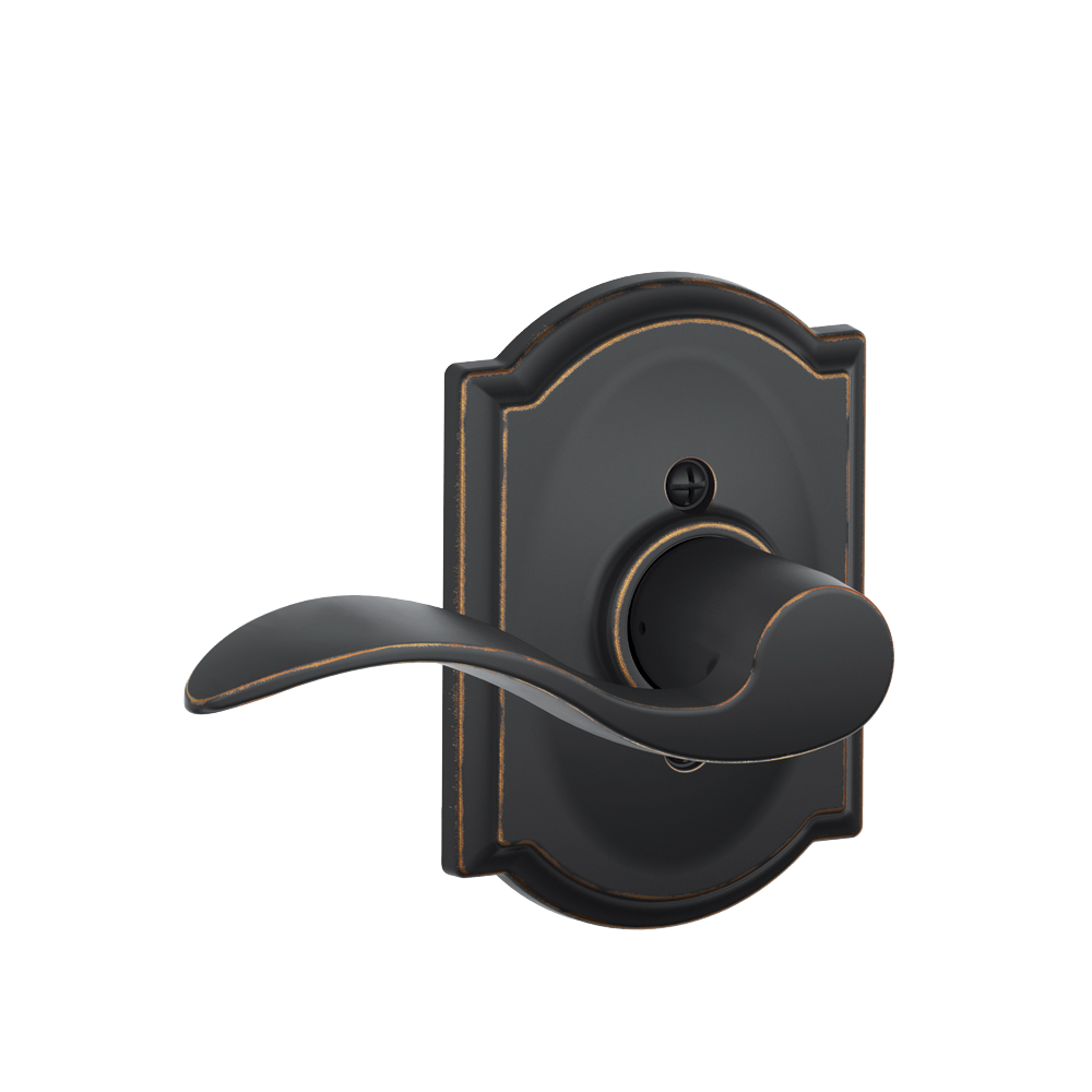 Schlage Accent Dummy Lever with Camelot Decorative Trim