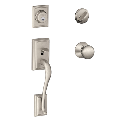 Schlage Addison Front Entry Handleset with Plymouth Knob