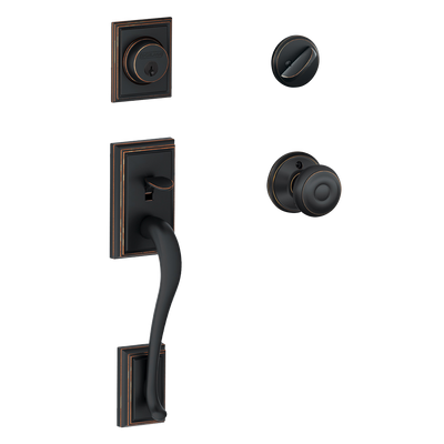 Schlage Addison Front Entry Handleset with Georgian Knob