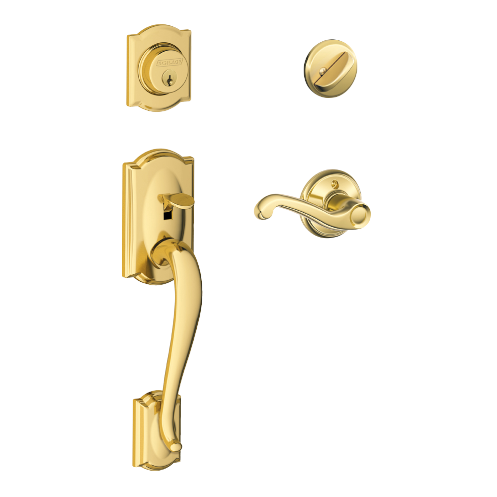 Schlage Camelot Front Entry Handleset with Flair Lever