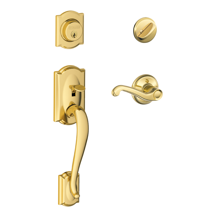 Schlage Camelot Front Entry Handleset with Flair Lever