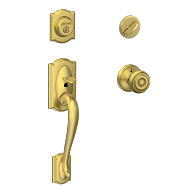 Schlage Camelot Front Entry Handleset with Georgian Knob