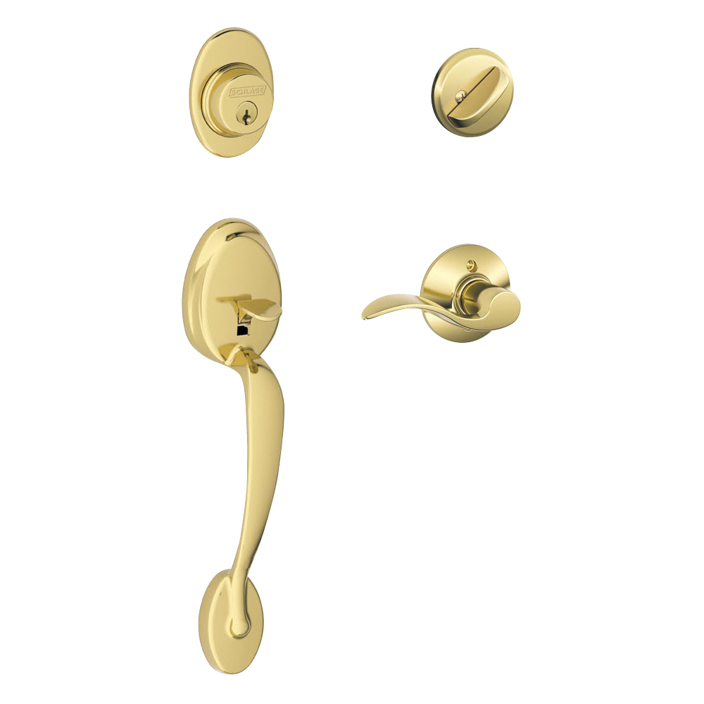 Schlage Plymouth Front Entry Handleset with Accent Lever