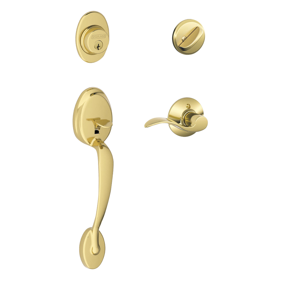 Schlage Plymouth Front Entry Handleset with Accent Lever