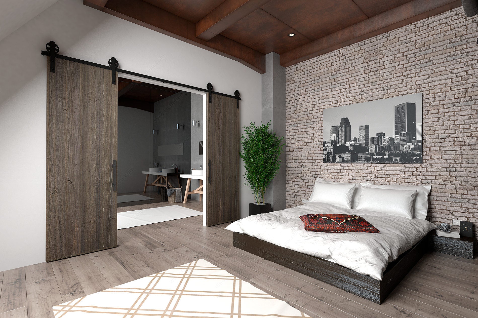 Ferris Wheel Rustic Barn Door Hardware Kit