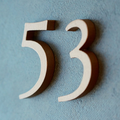 Cast Metal House Numbers & Letters - Garamond Style