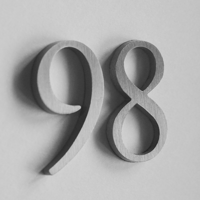 Cast Metal House Numbers & Letters - Garamond Style
