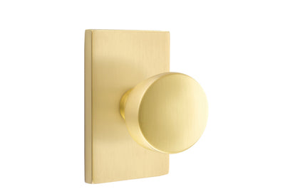 Emtek Laurent Knob with Modern Rectangular Rosette