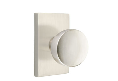 Emtek Laurent Knob with Modern Rectangular Rosette