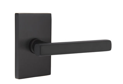 Emtek Freestone Lever with Modern Rectangular Rosette