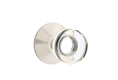 Emtek Modern Disc Crystal Knob with Modern Rosette