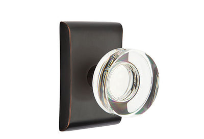 Emtek Modern Disc Crystal Knob with Neos Rosette