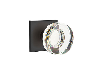 Emtek Modern Disc Crystal Knob with Square Rosette