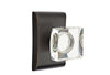 Emtek Modern Square Crystal Knob with Neos Rosette