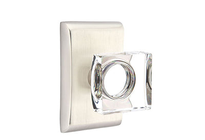 Emtek Modern Square Crystal Knob with Neos Rosette