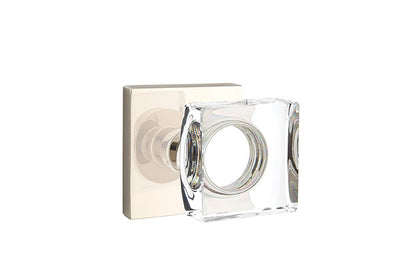 Emtek Modern Square Crystal Knob with Square Rosette