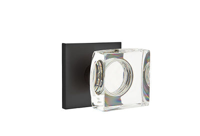 Emtek Modern Square Crystal Knob with Square Rosette