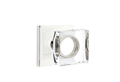 Emtek Modern Square Crystal Knob with Square Rosette