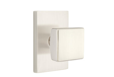 Emtek Square Knob with Modern Rectangular Rosette