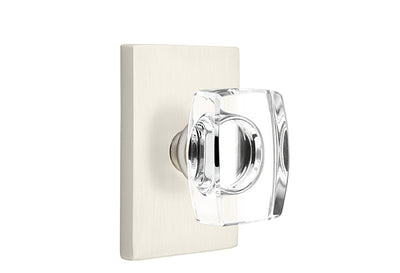 Emtek Windsor Crystal Knob with Modern Rectangular Rosette