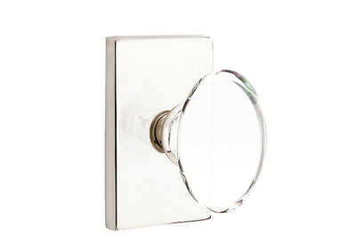 Emtek Hampton Crystal Knob with Modern Rectangular Rosette