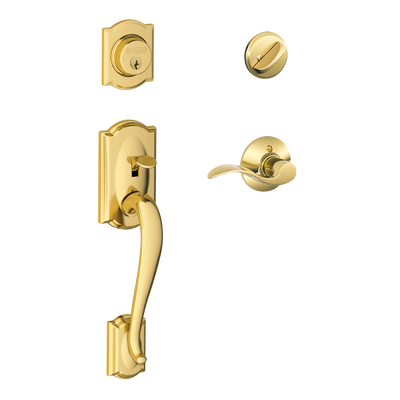 Schlage Camelot Front Entry Handleset with Accent Lever